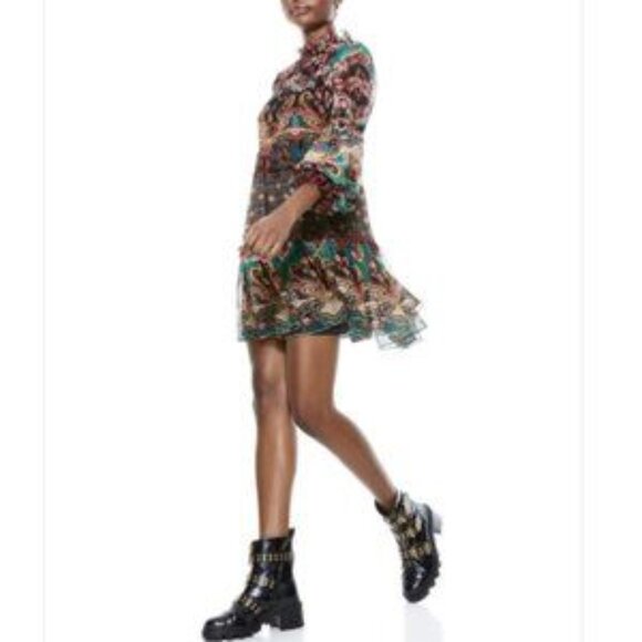 Alice And Olivia Dress Marcella Spellsbound Paisley mini - Picture 12 of 15